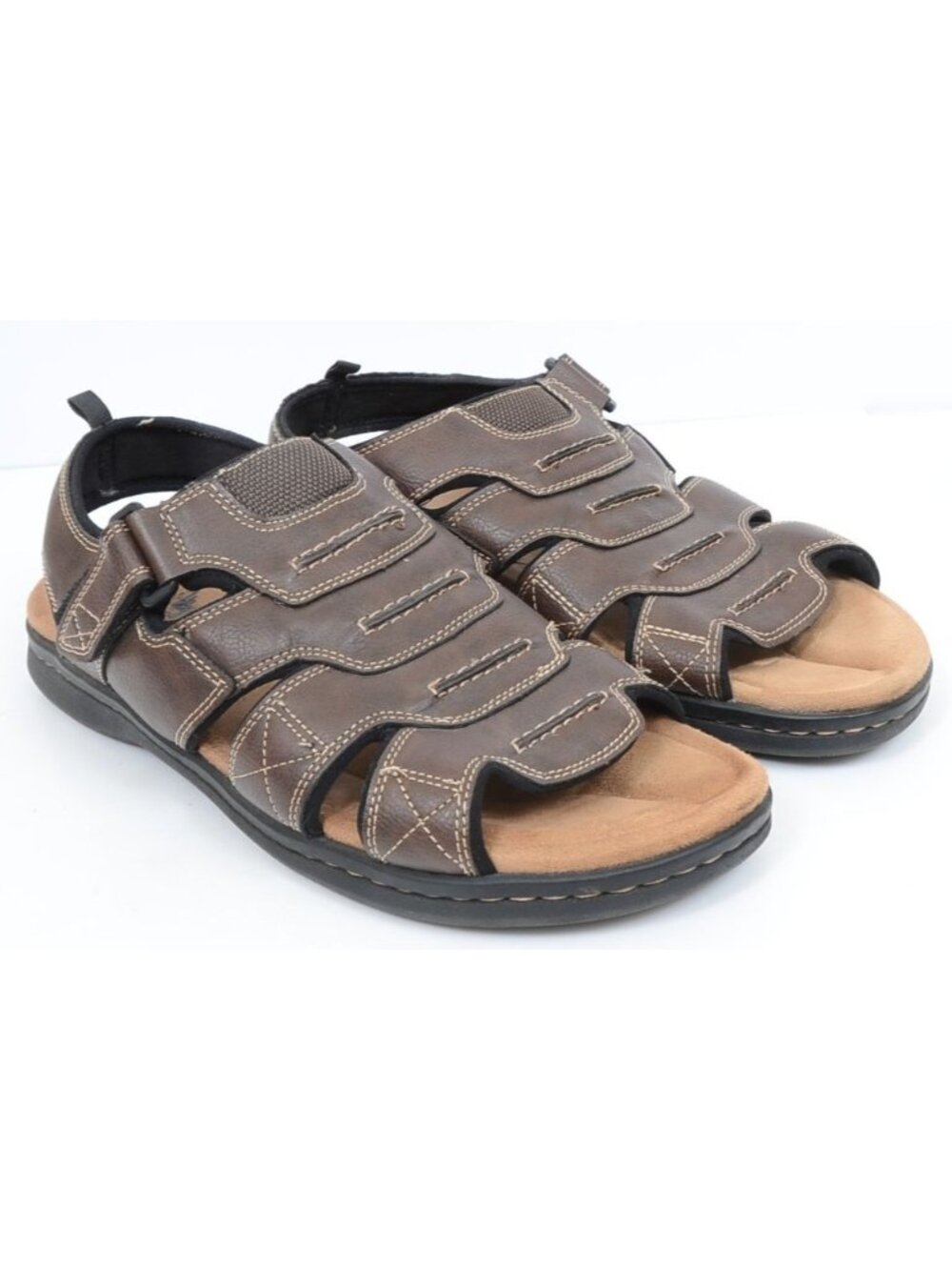 Dockers Mens 12M Searose Fisherman Sandal Memory Foam Hook & Loop Fusion Footbed